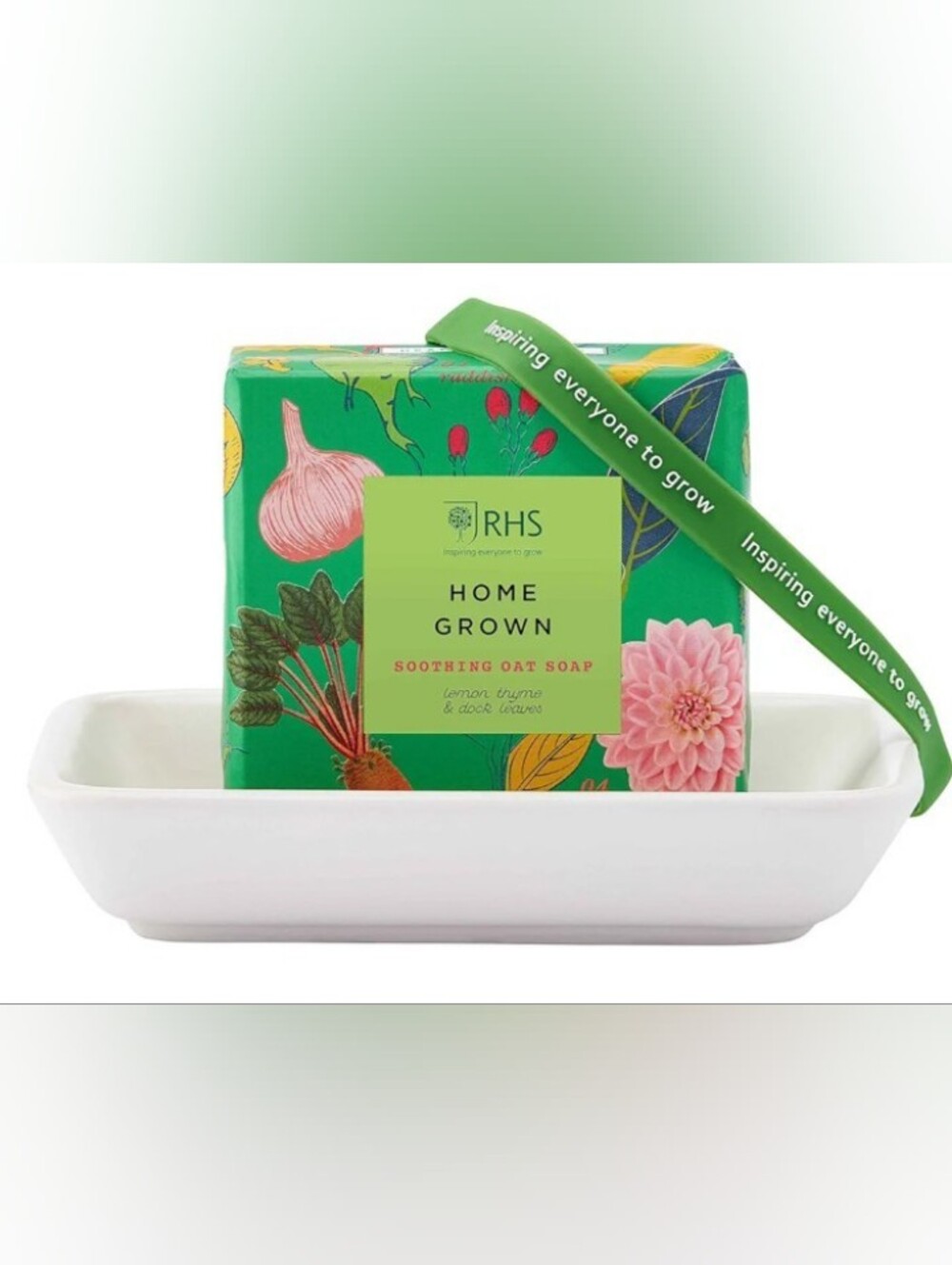 RHS Home Grown Soothing Oat Soap - Green Floral Wrap